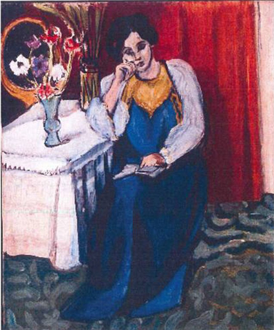 Tác phẩm "Cô gái đọc sách mặc áo trắng và vàng" của danh họa Henri Matisse.
